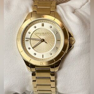 Olivia Burton Sports Luxe 36mm Swirled Gold Bracelet Watch
